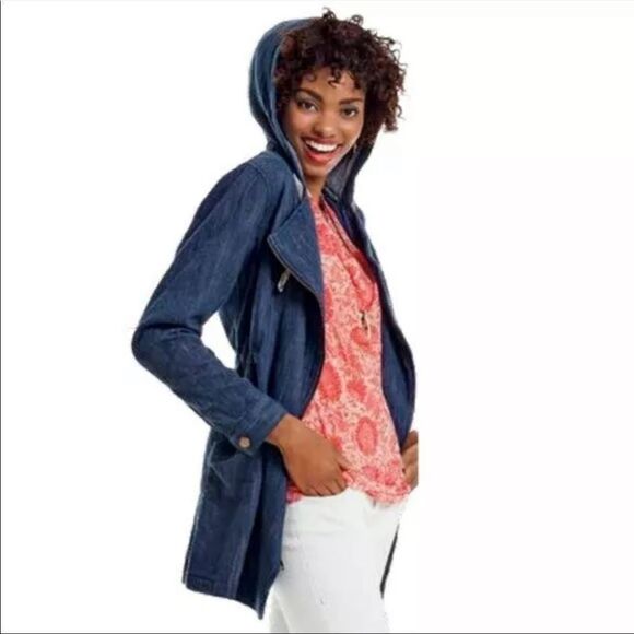 #21 Cabi Blue Zip Hooded Jacket Style 5100 EUC - Picture 2 of 16